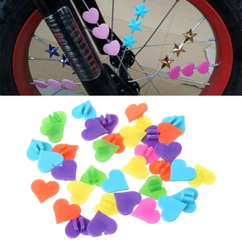 1 Saco De Bicicleta Falou Esferas Decoração Colorida Forma De Coração De Crianças De Uma Roda De Bicicleta Clipe De Acessórios De Ciclismo Cor Aleatória