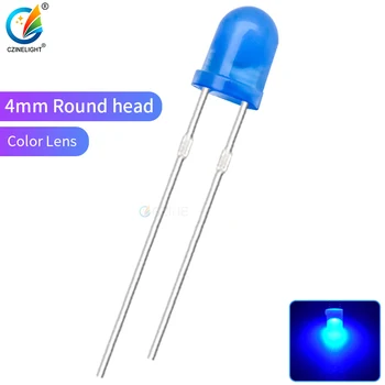 1000pcs/saco Czinelight Cor de Lente do Diodo Emissor F4 4mm Azul Led Dip 120 Ângulo