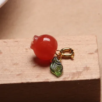 10PCS Bonito Natural Ágata Vermelha Romã Pingente de Cura Gem DIY Acessórios Para fazer jóias de design atacado