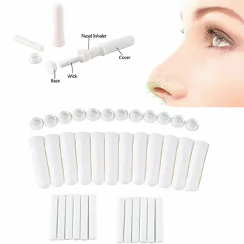 10Pcs de Plástico Vazias de Óleo Essencial de Aromaterapia Tubos Inalador Varas em Branco Nasal, Inaladores com Mechas de Algodão Branco Pack Contentores