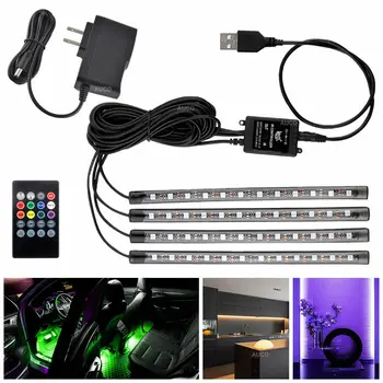 10W RGB LED Festa em Casa de Carro Atmosfera USB Luz de Tira Remoto de Controle de Música de Carros Decoração de Luzes do Ambiente de Lâmpadas de Várias Lighing