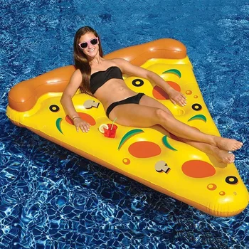 180*150CM Inflável pizza jangada coloridas e flutuantes cama anel de natação água cama inflável inflável do PVC almofada flutuante cama