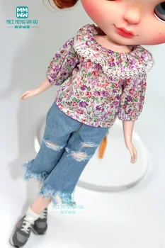 1PCS Blyth roupas da moda quebrado flor camisa, vestido casual para 28-30 cm de Blyth Azone OB22 OB24 boneca acessórios