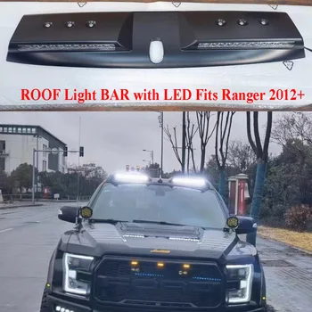 2 Lâmpadas de Brilho Preto de TELHADO BARRA de Luz com LED de luzes Diurnas Luz para Ford Ranger 2012-2023