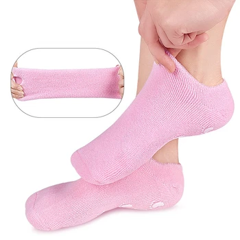 2 spa hidratante para o cuidado dos pés gel meias esfoliantes, seco e rachado a pele macia, meias, pedicure, rígido calcanhar de cuidados com a pele