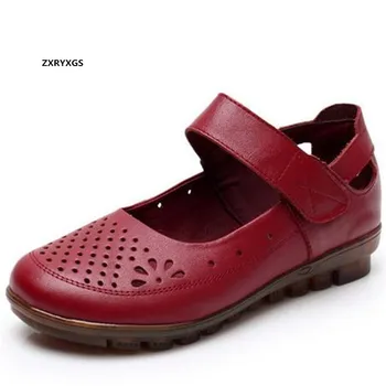 2022 Nova Coleção Primavera / Verão Respirável Sapatos De Mulher Genuína Sapatos De Couro, Sandálias De Moda, Elegância Sapatos Confortáveis Sapatos Mulheres