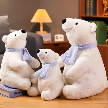 25-40 cm de Alta Qualidade, Bonito Urso Polar de Pelúcia Brinquedos de Pelúcia Macia Animais Boneca Ursos Branco Para as Meninas Crianças Surpresa Agradável Presentes Deocr