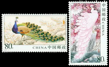 2Pcs/Set Nova China Post, Carimbo de data / 2004-6 Pavão Selos MNH