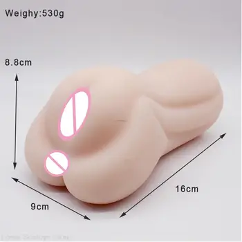 3D Suave Realista Bolso Real Buceta Anal em Silicone Macio Vagina Artificial do sexo Masculino Masturbadores Cup18 os Brinquedos Sexuais para os Homens Sex Shop