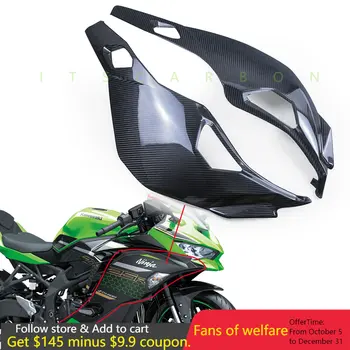 3K de Fibra de Carbono Acessórios da Motocicleta Lado Spoiler Carenagem Painéis Para a Kawasaki Ninja ZX25R ZX-25R 2020 2021 2022