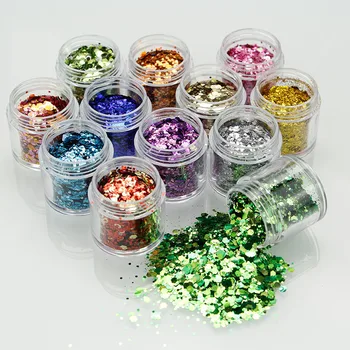 3pcs Mini Rodada Fina Arte do Prego Glitter Decoração Colorida DIY Glitter em Pó Paillette Design Brilhante de 1-3mm de Unhas de Paetês Dicas