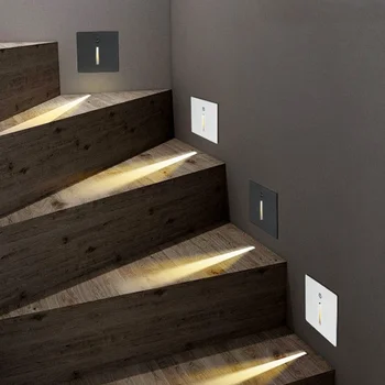 3W PIR Sensor de Movimento Levou Escadas de Luz ao ar livre da Escadaria do Corredor Canto Passo Luz do Corredor de Luzes de Parede Impermeável Escadaria da Lâmpada
