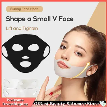 8 Tipos de Silicone Facial, Máscara de Tampa Dupla Hidratante em forma de V Levantamento Facial Linhas de Ouvido Pendurado Máscara Facial de Cuidados com a Pele