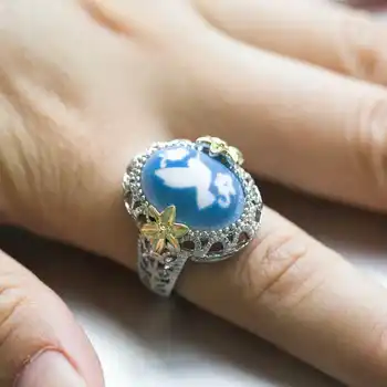 A Arte do Vintage Pomba Anel para as Mulheres da Festa de Aniversário de Dom Jóias Anéis Elegante das Mulheres de Casamento Noivado Encantador Presente