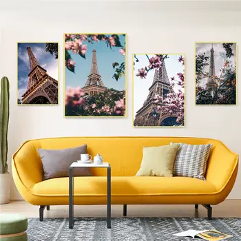 A Torre Eiffel, de Boa Qualidade, Gravuras e Cartazes de Papel Impermeável Adesivo Casa de Café Barra de Estética, Arte, Pintura de Parede