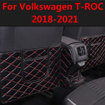 A Volkswagen VW T-ROC TROC 2021 2020 2019 2018 Traseira do Carro Assento Anti-Kick Pad Tampa do Assento Traseiro apoio de Braço Tapete de Proteção Acessórios