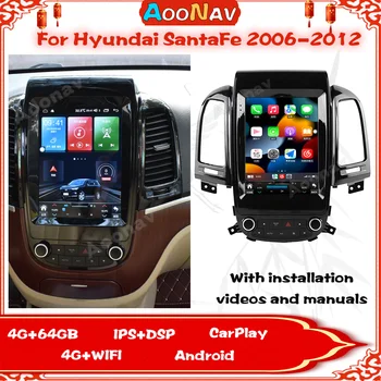 A11 Carro de Navegação GPS Para Hyundai SantaFe 2006-2012 Rádio Estéreo Leitor de DVD Multimídia Tesla Tela Receptor 128G