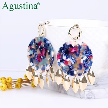 Agustina Acrílico, os brincos de bijuterias azul brincos das mulheres brincos dangle Bonito brinco longo earings atacado boho kpop