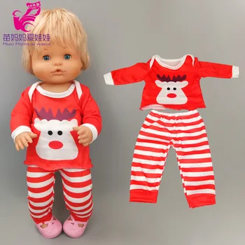 ajuste 40cm Nenuco boneca de roupa vermelha do papai noel de pijama para 38cm Ropa y su Hermanita brinquedos a roupas