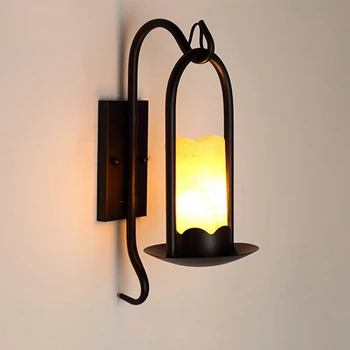 American lâmpada de parede retro fundo lâmpada de parede simples e criativo jardim escada do corredor de ferro, lâmpada de parede da parede do diodo emissor de luz bathroomlight