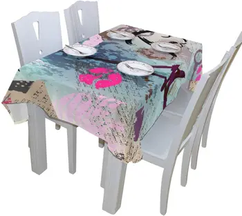 Amo Paris Jornal Fundo Decorativo Toalha de mesa sem Rugas Toalhas de mesa para Cozinha Sala de