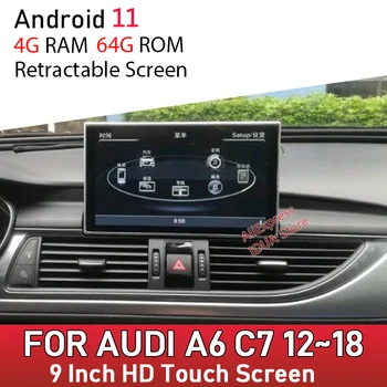 Android 11 sem Fio CarPlay 4+64GB Car Multimedia Player Para Audi A6 C7 2012~2018 MMI 3G RMC Auto de Navegação GPS Navi