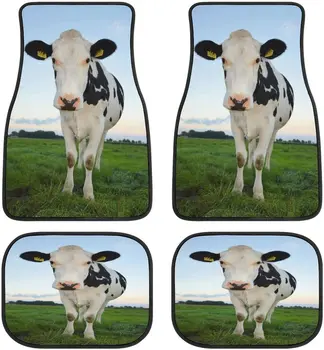 Animais Fofos Vacas Em Pastagem De Vacas Tapetes De Carro De Encaixe Universal Carro Tapetes De Moda Macio, Impermeável Tapete Do Carro Da Frente E Traseira 4 Peças Fu