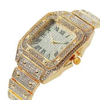 Assista para as Mulheres de melhor Marca de Luxo Diamante Calendário Praça Senhoras Quartzo relógio de Pulso Feminino Relógios Relógio Feminino Drop Shipping