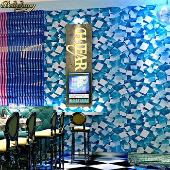 beibehang KTV papel de parede do tema em flash caixa de barra 3d tridimensional personalidade discoteca mosaico grade quadrada de fundo papel de parede