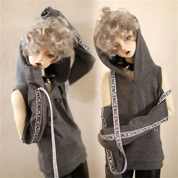 BJD boneca com roupas cinza branco preto com capuz para 1/3 1/4 1/6 BJD SD17 Tio SSDF boneca de Orvalho ombro do casaco de brinquedos boneca acessórios