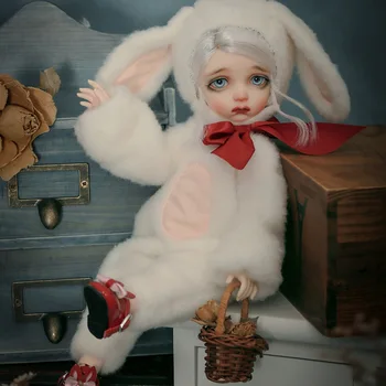 BJD roupas de bebê de 6 pontos boneca sekino xilanzi SD coelho roupas de bebê tampa de ouvido brinquedos de pelúcia boneca acessórios