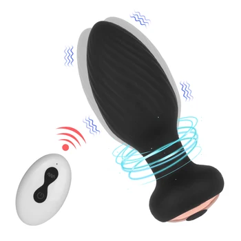 Brinquedo erótico Butt Plug 7 Modos de Rotação Massagem de Próstata Controle Remoto sem Fio Brinquedos Sexuais para Mulheres, Homens, Gays Vibrador Plug Anal