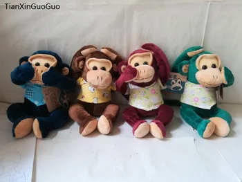 cerca de 24cm dos desenhos animados encantadores macaco vestido lindo tecido de pelúcia do ímã macaco boneca de brinquedo de presente de Natal s2217