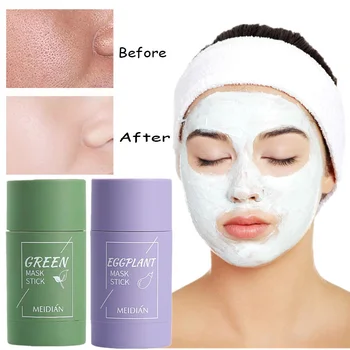 Chá Verde Máscara De Pau De Controle De Óleo Sólido Máscara Facial Remover Espinhas De Acne Tratamento De Diminuir Os Poros Limpar Profundamente O Cuidado De Clareamento Da Pele