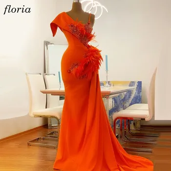 Cor Laranja Sereia Vestidos De Noite 2020 Plus Size Africana Vestidos De Baile Para As Mulheres De Casamento Vestidos De Festa Vestidos Formales