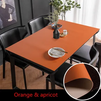 Cor sólida PU couro Toalha de mesa personalizada retângulo de mesa toalha de mesa impermeável mesa de jantar protetor capa de Couro esteira de tabela
