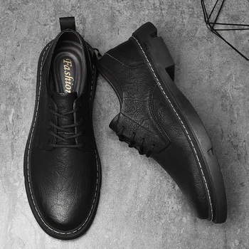 Couro genuíno Homens Clássicos Sapatos Casuais Rendas Até Sapatos masculinos de Qualidade de Homens Sapatos Oxford Welt Costura Office Bussiness Sapatos de Homem