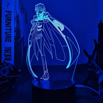 Da Noite do diodo emissor de Luz de Code Geass Suzaku Kururugi 3d Lâmpada de Anime para a Decoração do Quarto do Nightlight Garoto Filho de Presente de Aniversário Suzaku Kururugi Luz