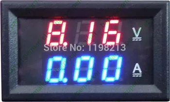 DC0-100V 50A Dupla Digital Voltímetro Amperímetro Painel de Ampère Volt Medidor Vermelho Azul Display LED Tensão de Corrente Medidor de + SHUNT