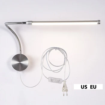 De Leitura conduzidas Lâmpadas de Parede flexível 6W espelho do banheiro, a luz, ao Lado da Leitura de estudo arandelas de luminária led lâmpada de AC85-265V com Plug UE