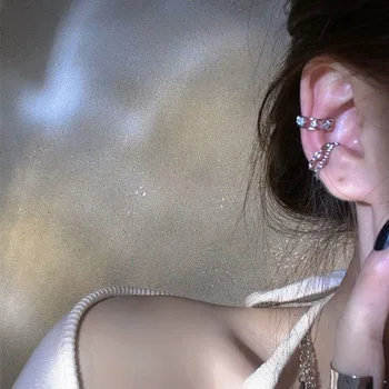 Delicado Zircão Bonito Clipe de Brincos Fivela Fêmea Ear Cuff Sem Piercings Falsos Cartilagem da Orelha para as Mulheres 2023 Moda Jóias