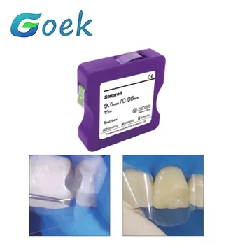 Dental Striproll Plástico de Boa Dureza Elastictiry 9,5 mm 0,05 mm de 15m de Odontologia Ortodontia Material
