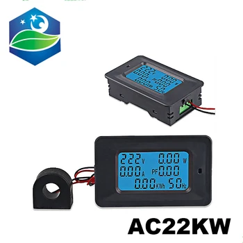 Digital Tensão de Alimentação de Energia AC22KW 110~250V 100A Voltímetro Amperímetro Metros Indicador de Corrente, Amplificadores de Volts Wattmeter Testador de Detector de