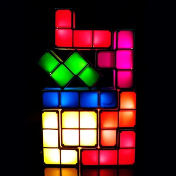 DIY Intelectual Cubo de Quebra-Luz Criativa, lâmpada da tabela do DIODO emissor de iluminação Tetris lâmpada janela da barra de atmosfera de luz para a Decoração da Barra