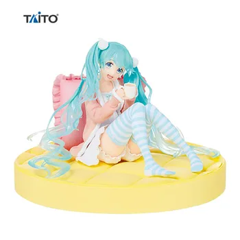 Em Estoque 100% Original TAITO VOCALOID Hatsune Miku Casa de Roupa Normal Ver 12cm de PVC Ação Anime Figura de Modelo de Brinquedos Boneca Presentes
