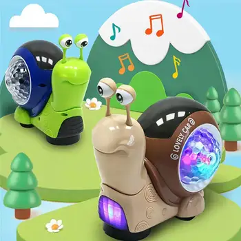 Engraçado Infantil Brinquedos Elétricos Caracóis De Rotação Curta Com A Música Luz Do Cartoon Modelo Animal De Brinquedos Educativos Para Crianças De Presente S2z1