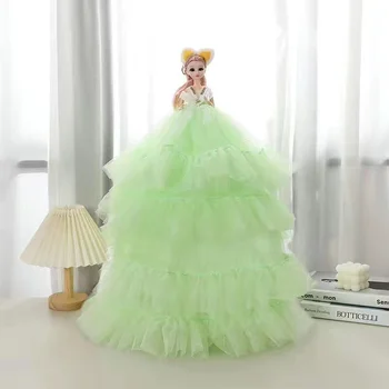 Espessamento da Multi-camada do Vestido de Casamento Saia 60cm Boneca para Crianças, Linda Boneca de Presente Caixa de Menina'sBirthdayGift Ornamentos