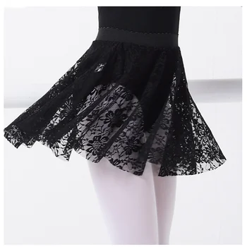 Faldas de Ballet con encaje para niños, falda de entrenamiento de baile para meninas pequeñas, cor branco, negro y rosa, ropa de