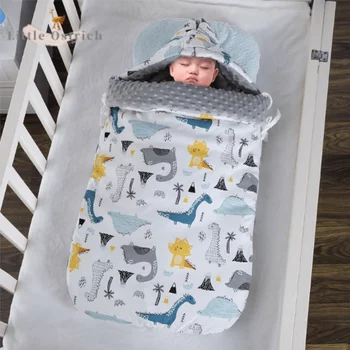 Família Dinossauro Do Desenho Animado De Algodão De Saco De Dormir, Cobertor Quente Bebê Menina Menino Cama De Pijamas Presente De Aniversário Acessórios Para Bebé