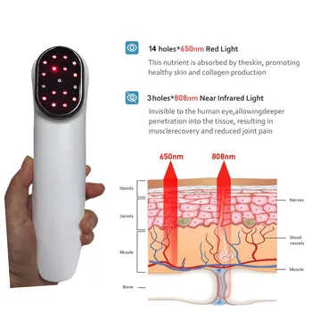 Família portátil, dispositivo do laser 808nm e 650nm infravermelho luz vermelha terapia para a dor muscular terapia